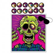 Pin the Eyeball on the Zombie Party Game